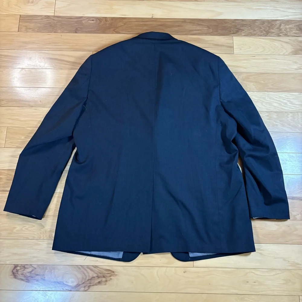 Hart Schaffner Marx Wool Blend Blazer Mens Sz 50L Black Chicago Fit Sports Coat